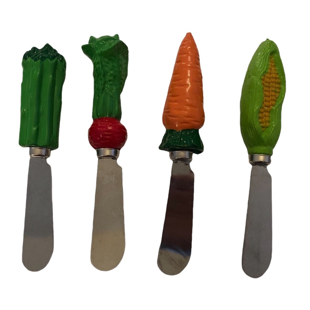 Garden Vegetable Cheese Party Spreaders Set Of Four